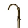 Castello Usa Neptune Freestanding Brushed Gold Gooseneck Tub Filler Faucet with Float Handle CB-F04-BG-J0805